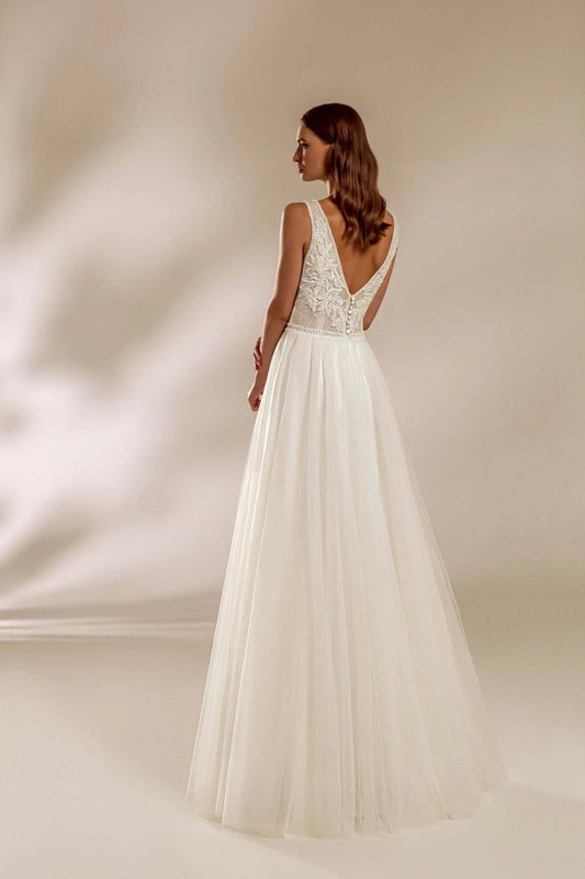 Angel A - line wedding dress with lace details - violetta - bridal