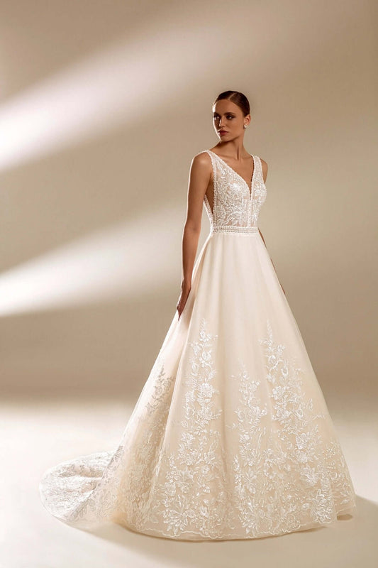 Bellucci sophisticated A - line wedding dress - violetta - bridal