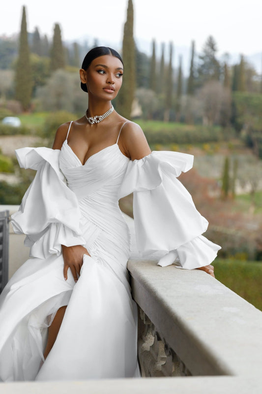 Blanche fitted taffeta wedding dress - violetta - bridal