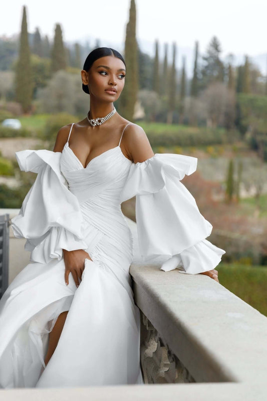 Blanche fitted taffeta wedding dress - violetta - bridal