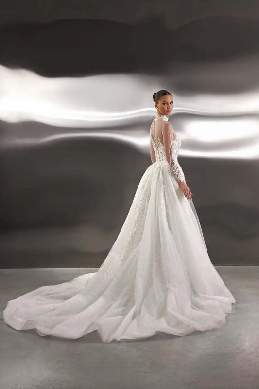 Cheril Fitted Transformer Dress With Detachable Overskirt - violetta - bridal