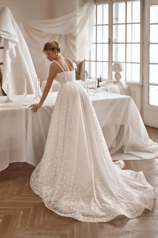 Elara elegant lace wedding dress - violetta - bridal