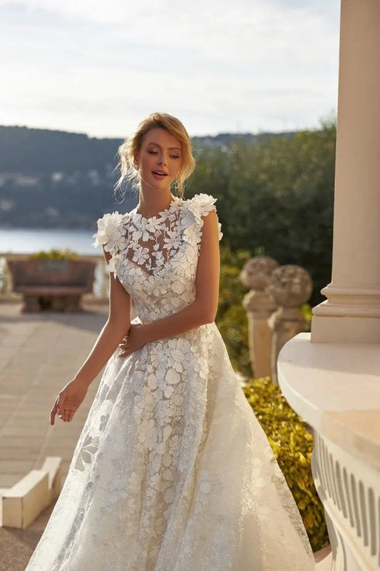 Holly fitted silhouette dress with long sleeves - violetta - bridal