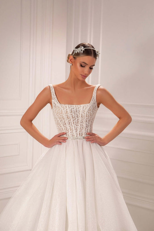 Izara glitter tulle A - line dress - violetta - bridal