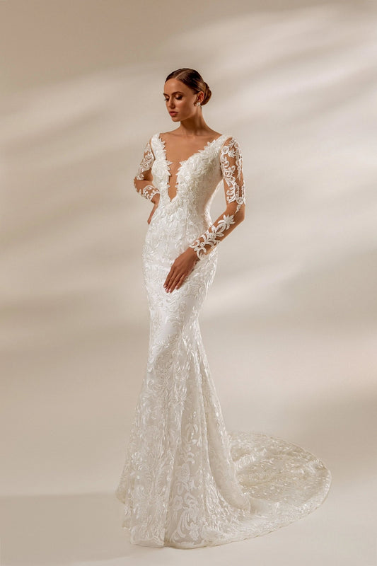 Jennifer Viva Deluxe mermaid lace wedding gown - violetta - bridal