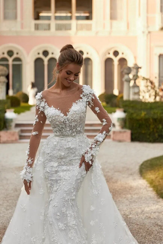 Joan detachable overskirt wedding dress - violetta - bridal