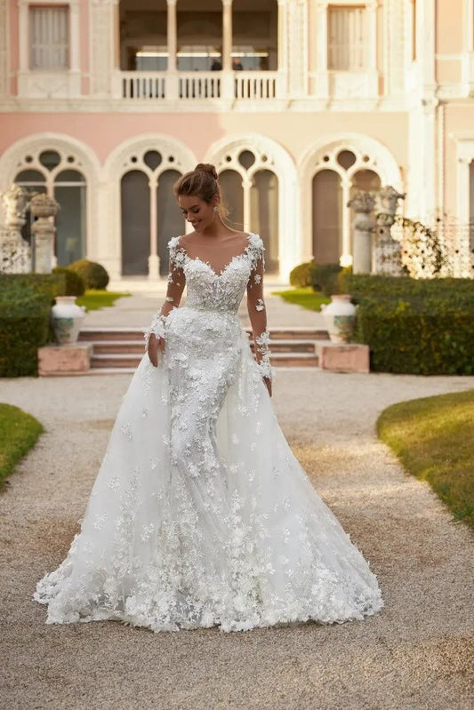 Joan detachable overskirt wedding dress - violetta - bridal