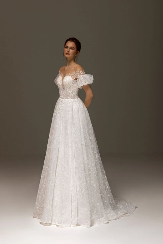 Klara A whimsical masterpiece A - line gown - violetta - bridal