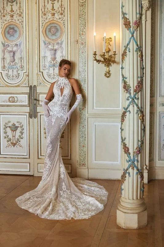 Lesley A Line satin wedding dress - violetta - bridal