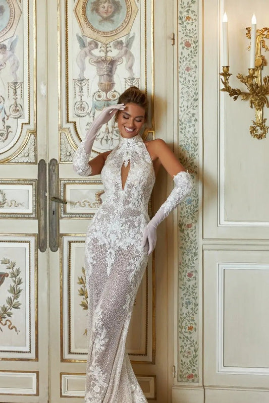 Lesley A Line satin wedding dress - violetta - bridal