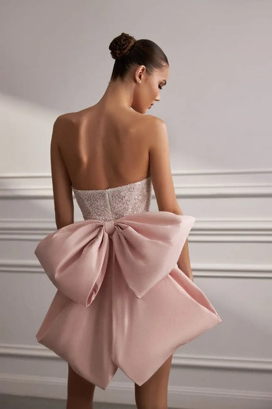 Leticia strapless mini dress with beadwork - violetta - bridal