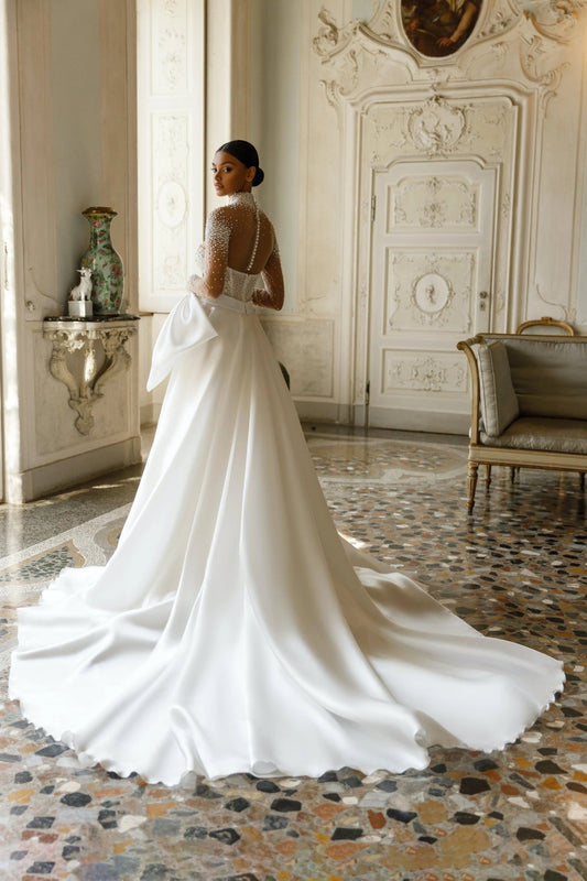 Mirella dramatic A - line wedding dress - violetta - bridal