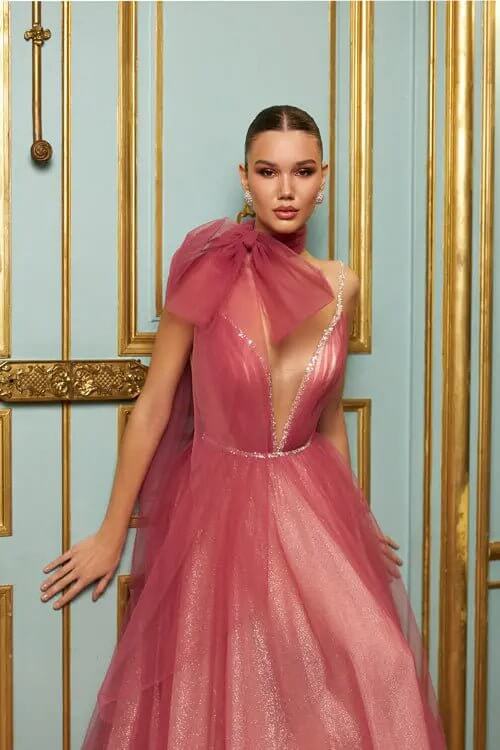 Model Number 2140 rose pink ball gown - violetta - bridal