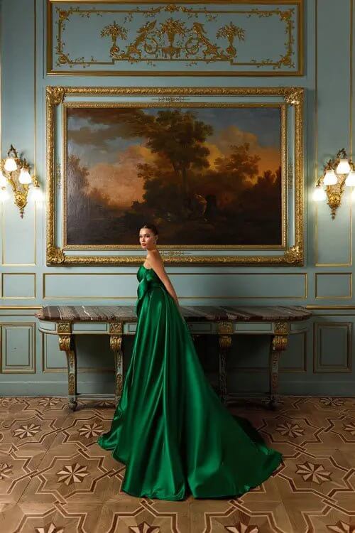 Model Number 2301 emerald green ball gown - violetta - bridal