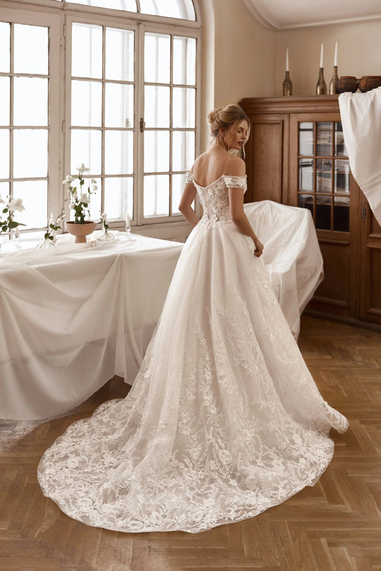 Penelope romantic A - line wedding dress - violetta - bridal