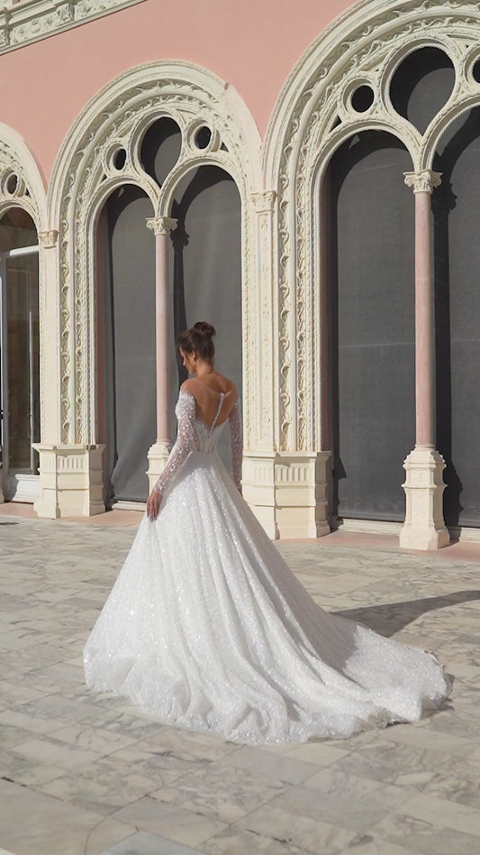 Sophie embroidered A Line bridal dress