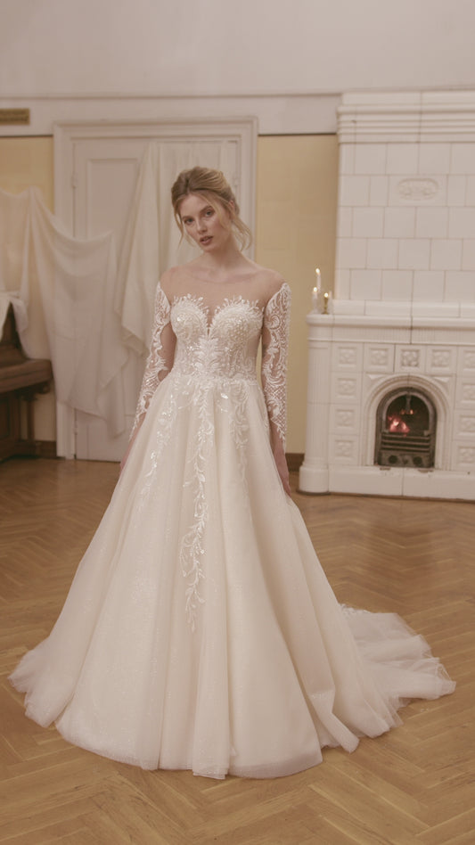 Alessandra Elegant Wedding Dress Bridal Gown Timeless Charm