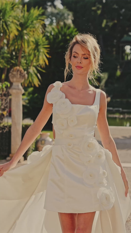 Rachel detachable overskirt mini dress