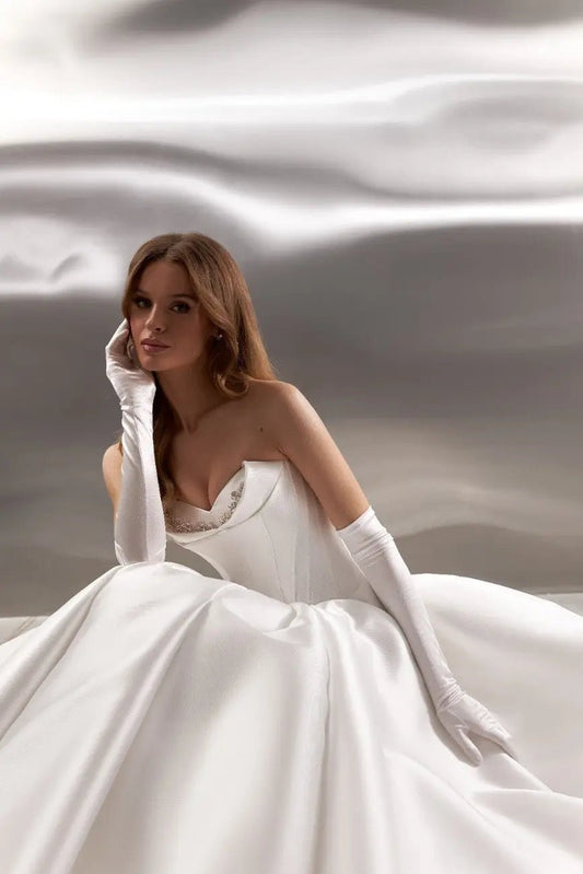 Rose A Line dress with open back - violetta - bridal