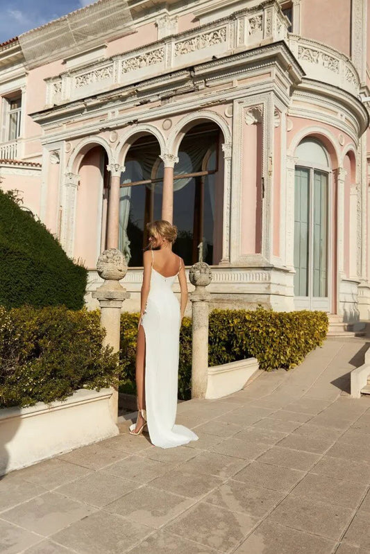 Tilly sheath silhouette dress with embroidery - violetta - bridal