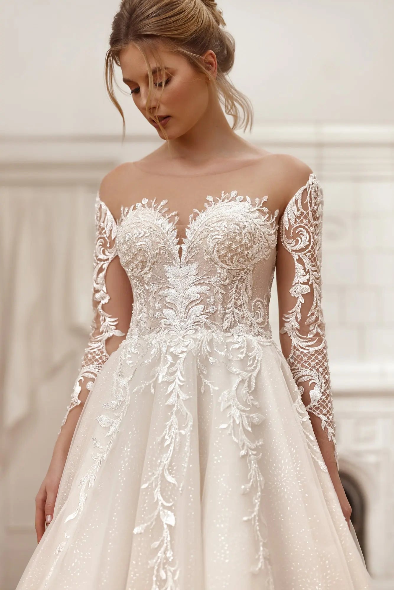 Alessandra Elegant Wedding Dress Bridal Gown Timeless Charm - violetta - bridal