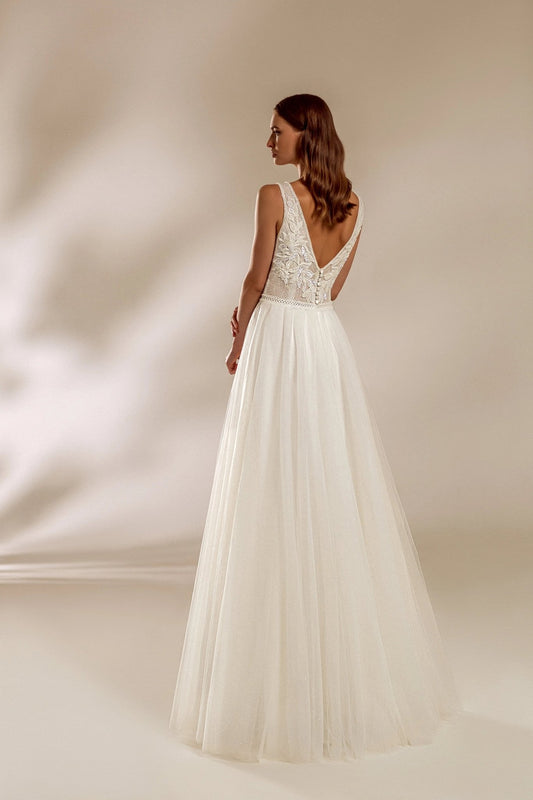 Angel A - line wedding dress with lace details - violetta - bridal