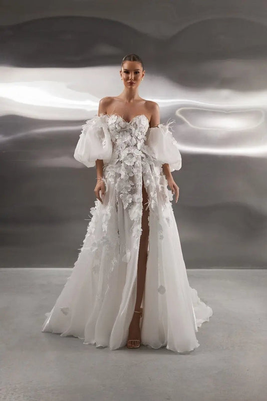 Audrey Wedding Dress Elegant Timeless Bridal Gown Grace - violetta - bridal