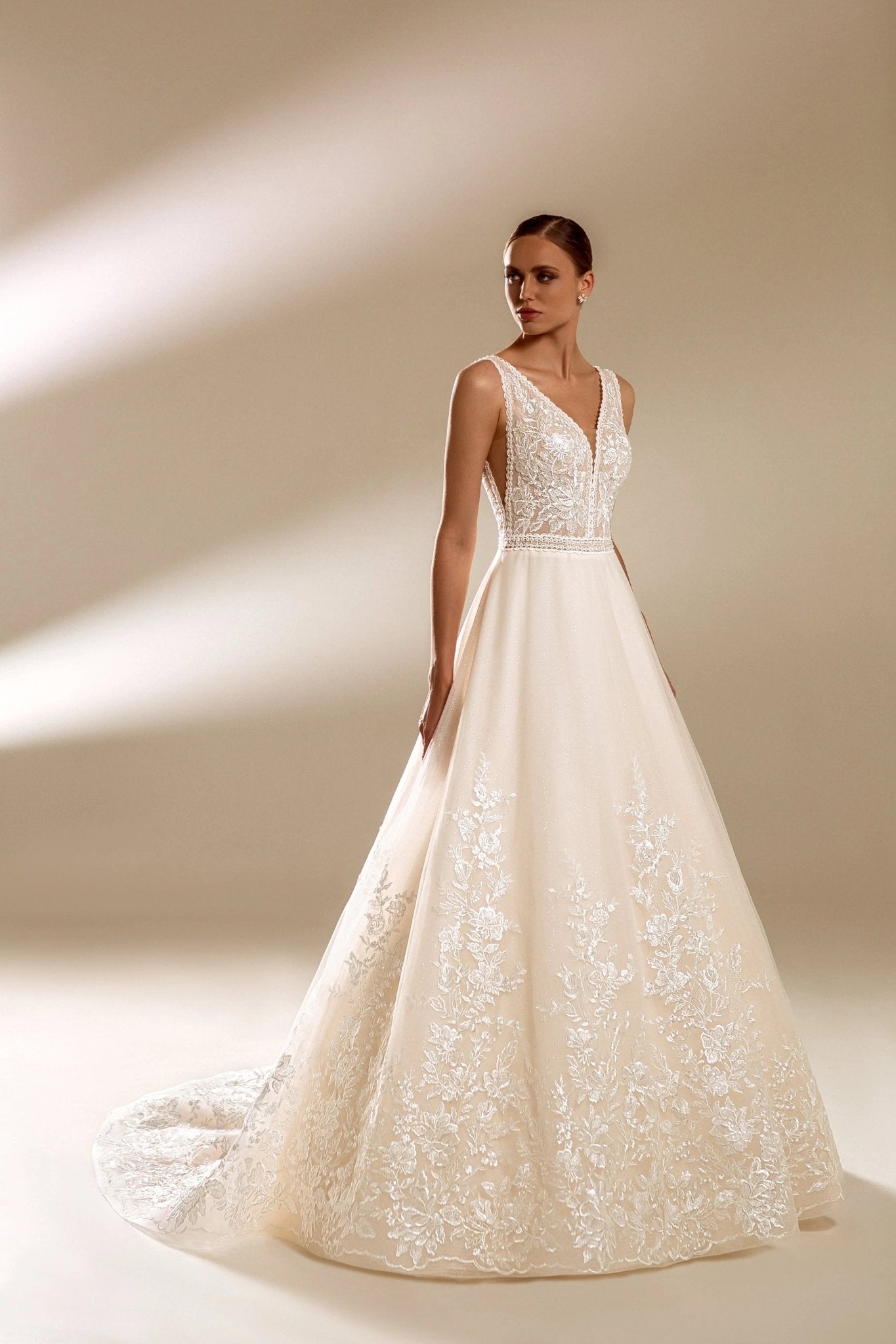 Bellucci sophisticated A - line wedding dress - violetta - bridal