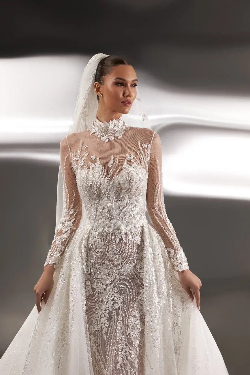 Cheril Fitted Transformer Dress With Detachable Overskirt - violetta - bridal