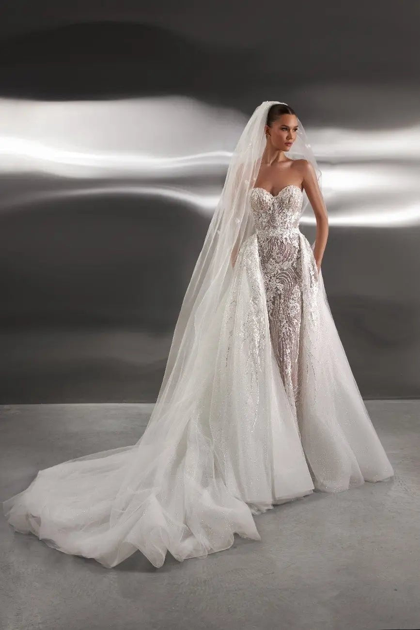 Cheril Fitted Transformer Dress With Detachable Overskirt - violetta - bridal