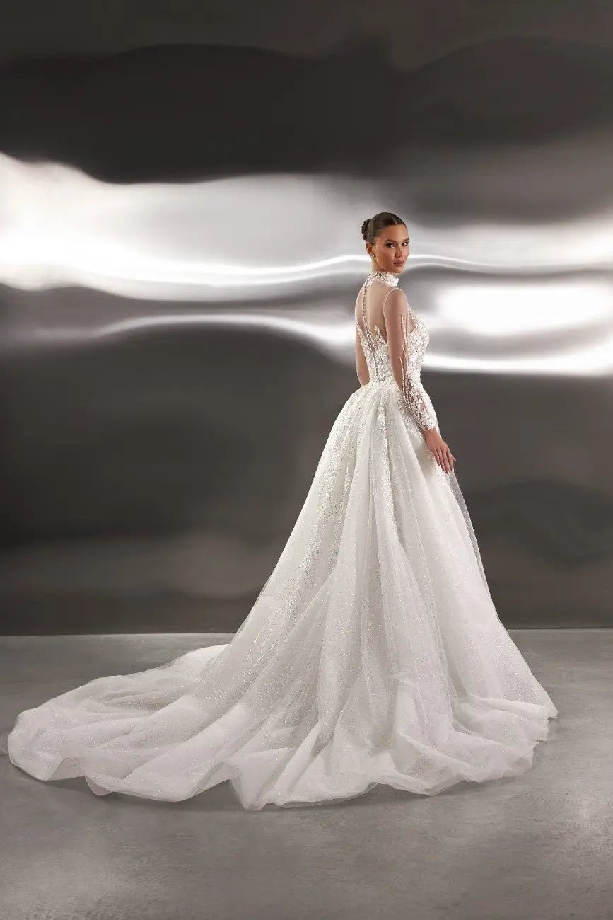 Cheril Fitted Transformer Dress With Detachable Overskirt - violetta - bridal