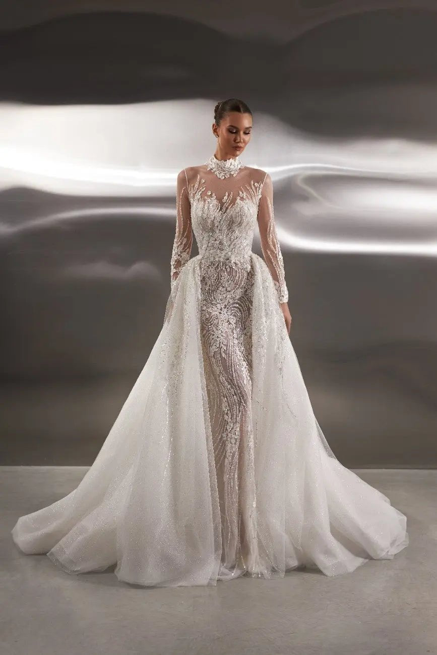 Cheril Fitted Transformer Dress With Detachable Overskirt - violetta - bridal