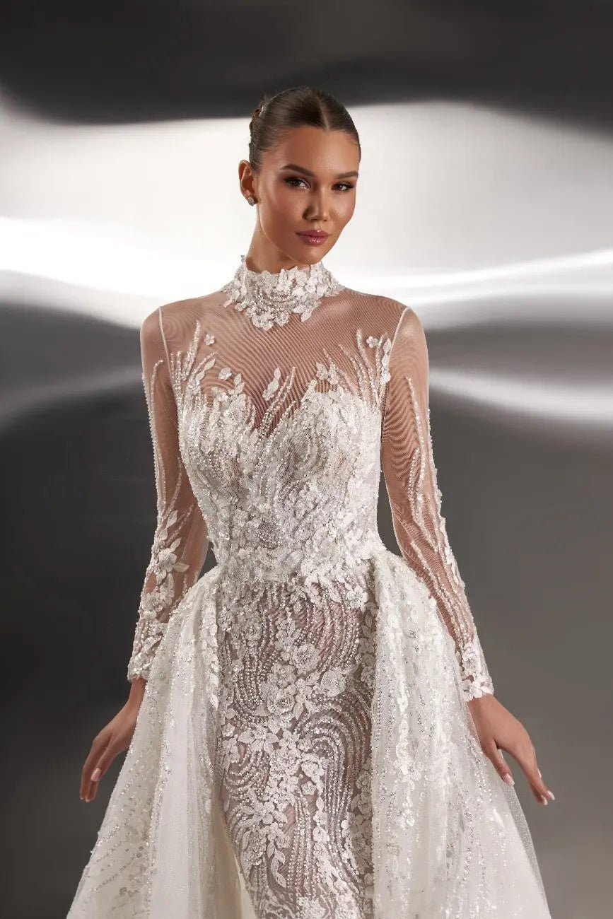 Cheril Fitted Transformer Dress With Detachable Overskirt - violetta - bridal