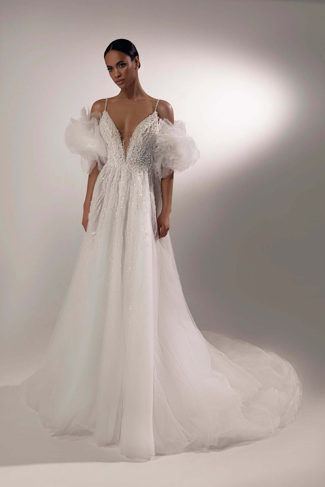 Claire A-line Dress With Detachable Sleeves - Elegant Style violetta-bridal Claire A-line Dress With Detachable Sleeves - Elegant Style violetta-bridal