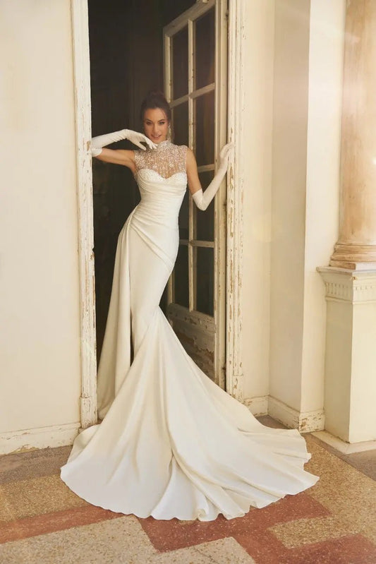 Daisy fitted silhouette dress without cape - violetta - bridal