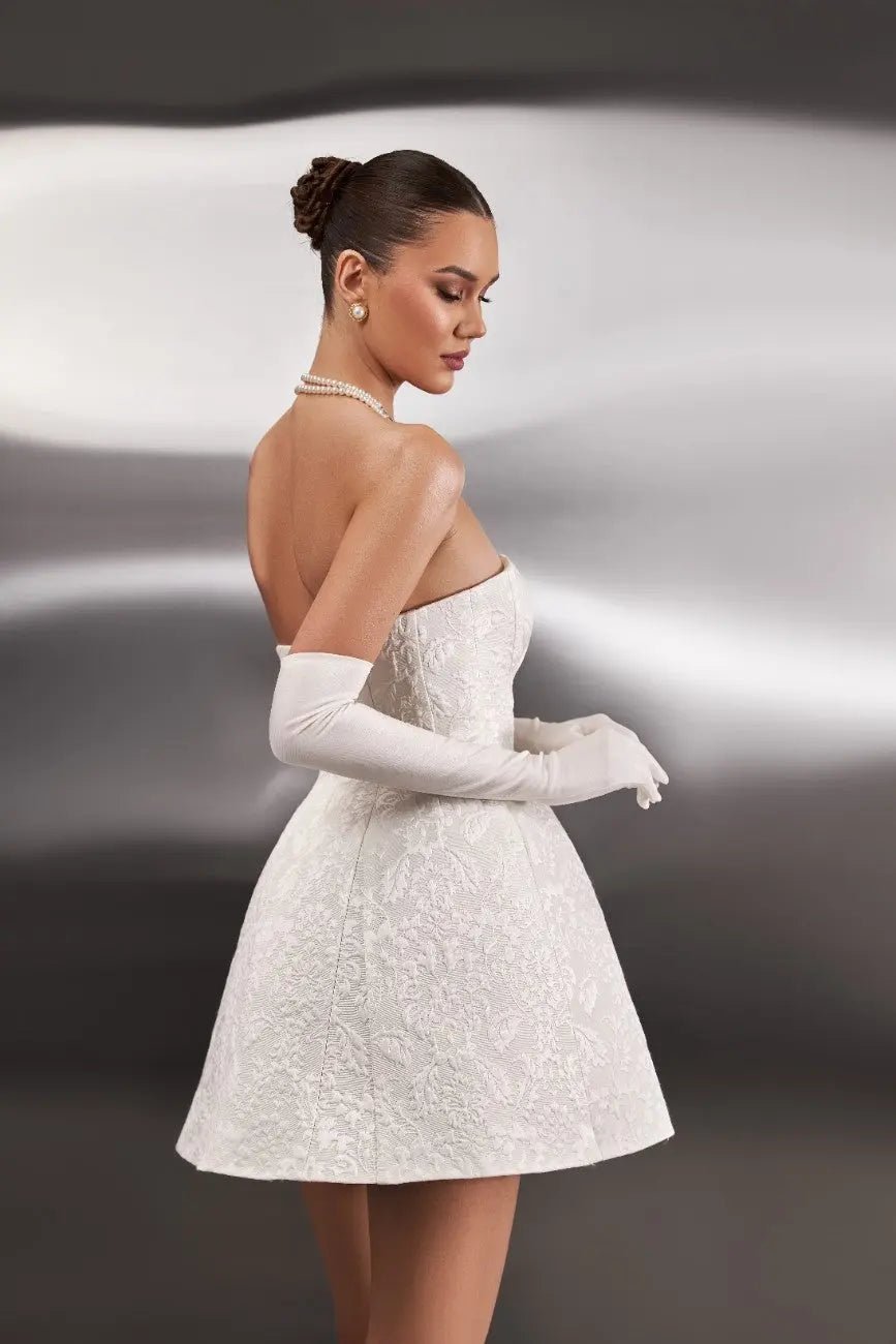 Esmeralda A Line one - piece mini dress - violetta - bridal