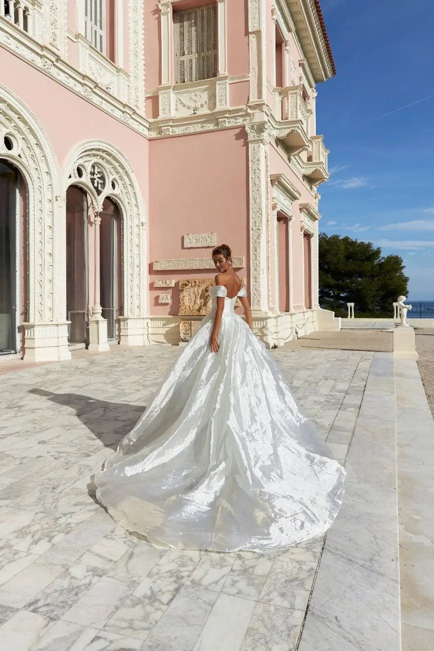 Florence A Line dress with cape - violetta - bridal