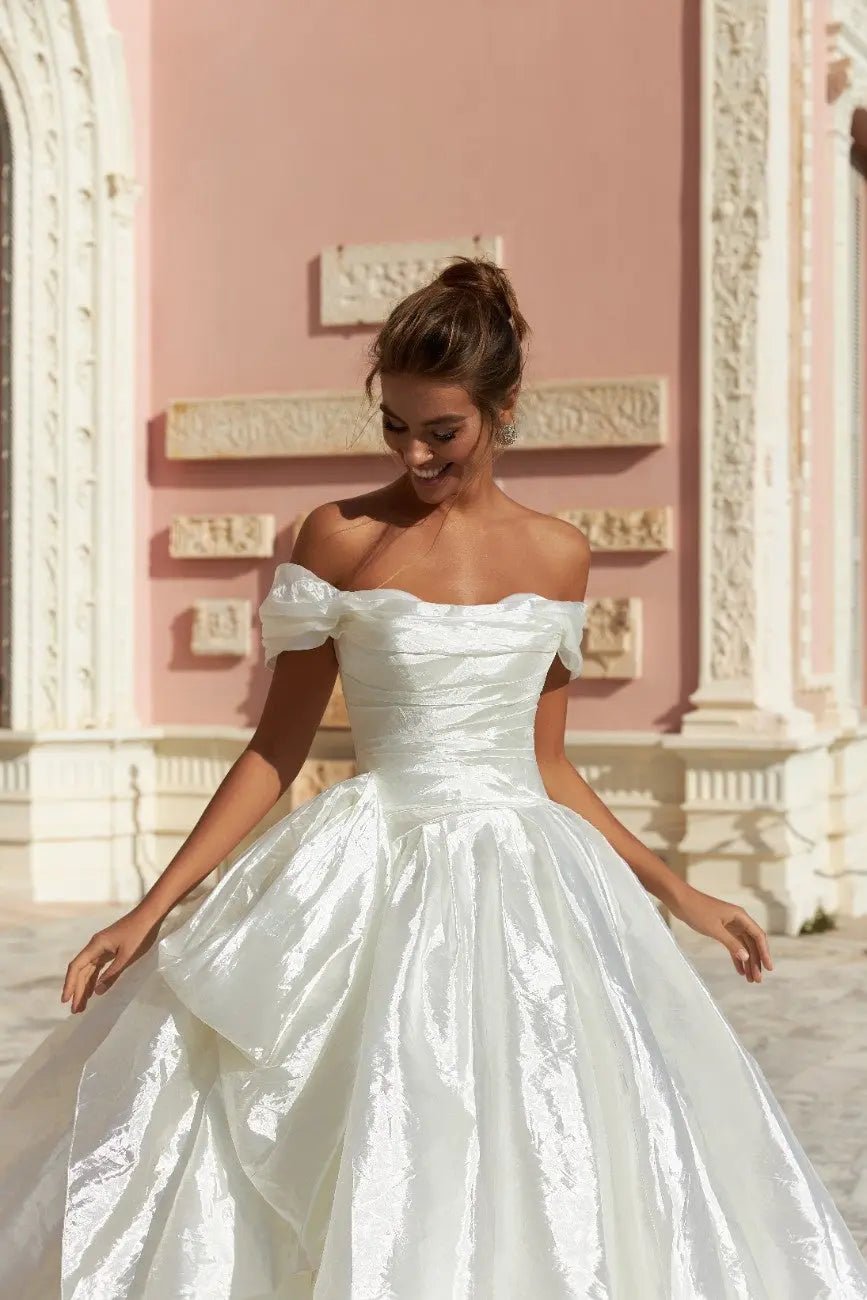 Florence A Line dress with cape - violetta - bridal