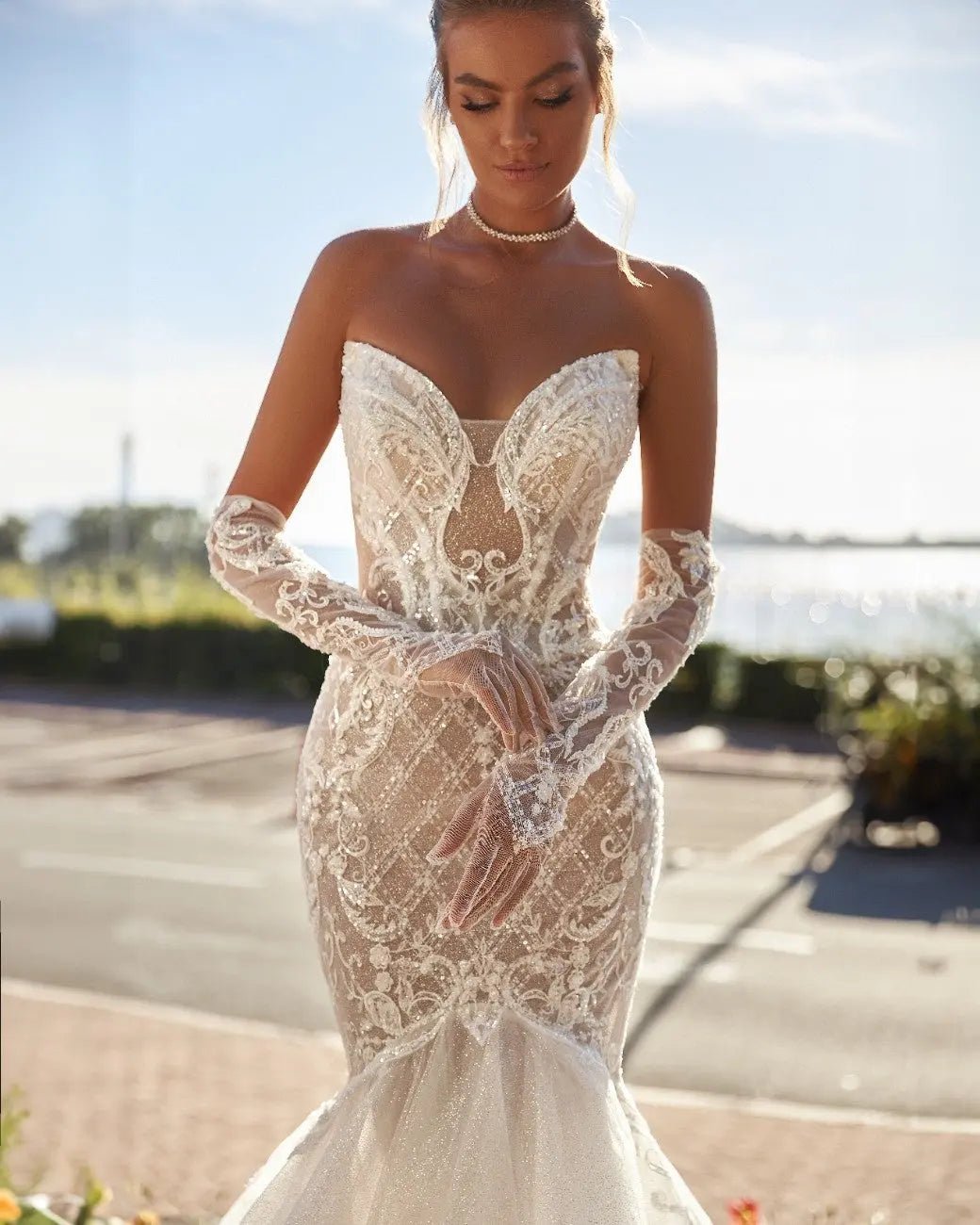 Gracie mermaid silhouette wedding dress - violetta - bridal