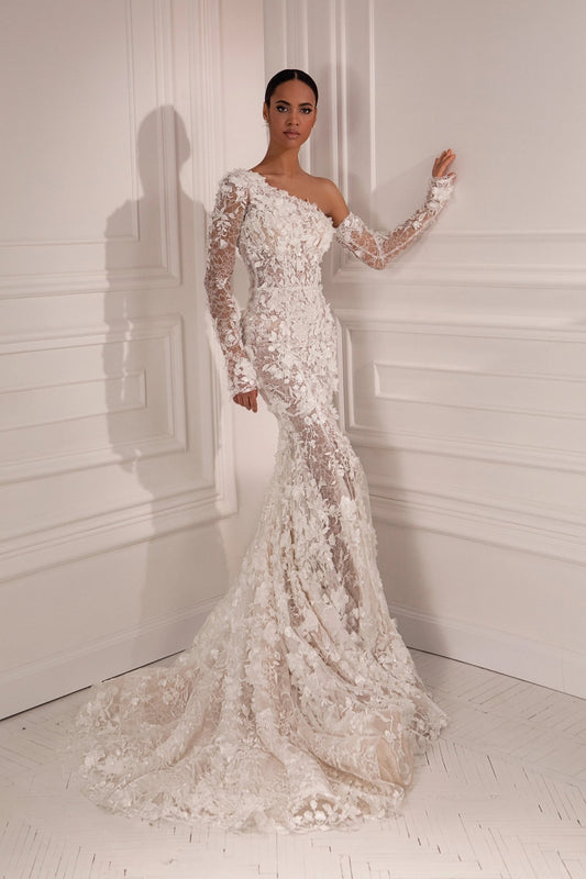 Harper asymmetrical bridal dress - violetta - bridal