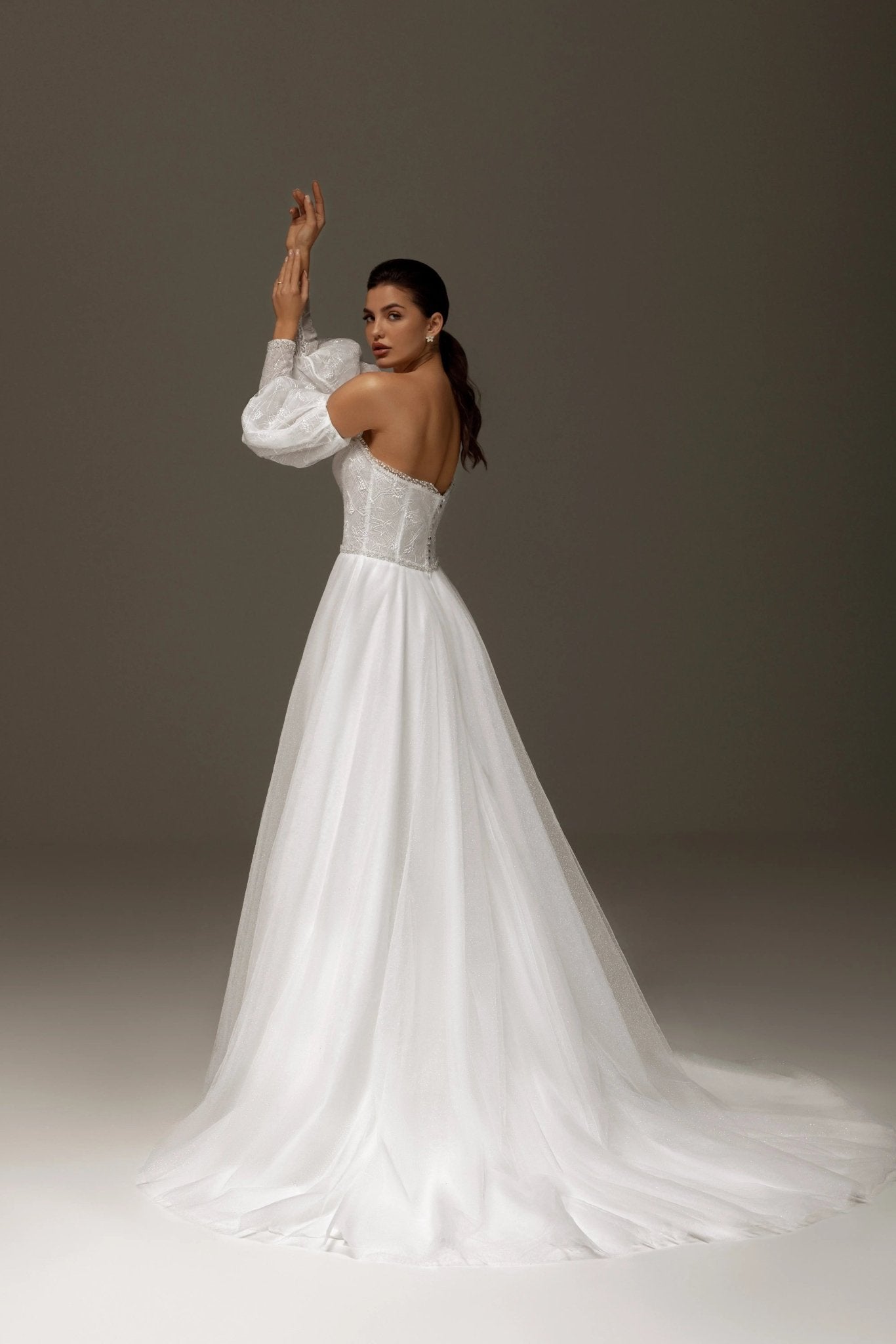 Ilona off - the - shoulder ball gown a true statement piece - violetta - bridal
