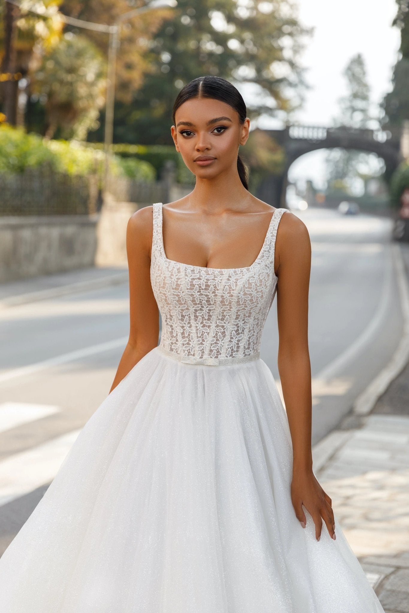 Izara glitter tulle A - line dress - violetta - bridal