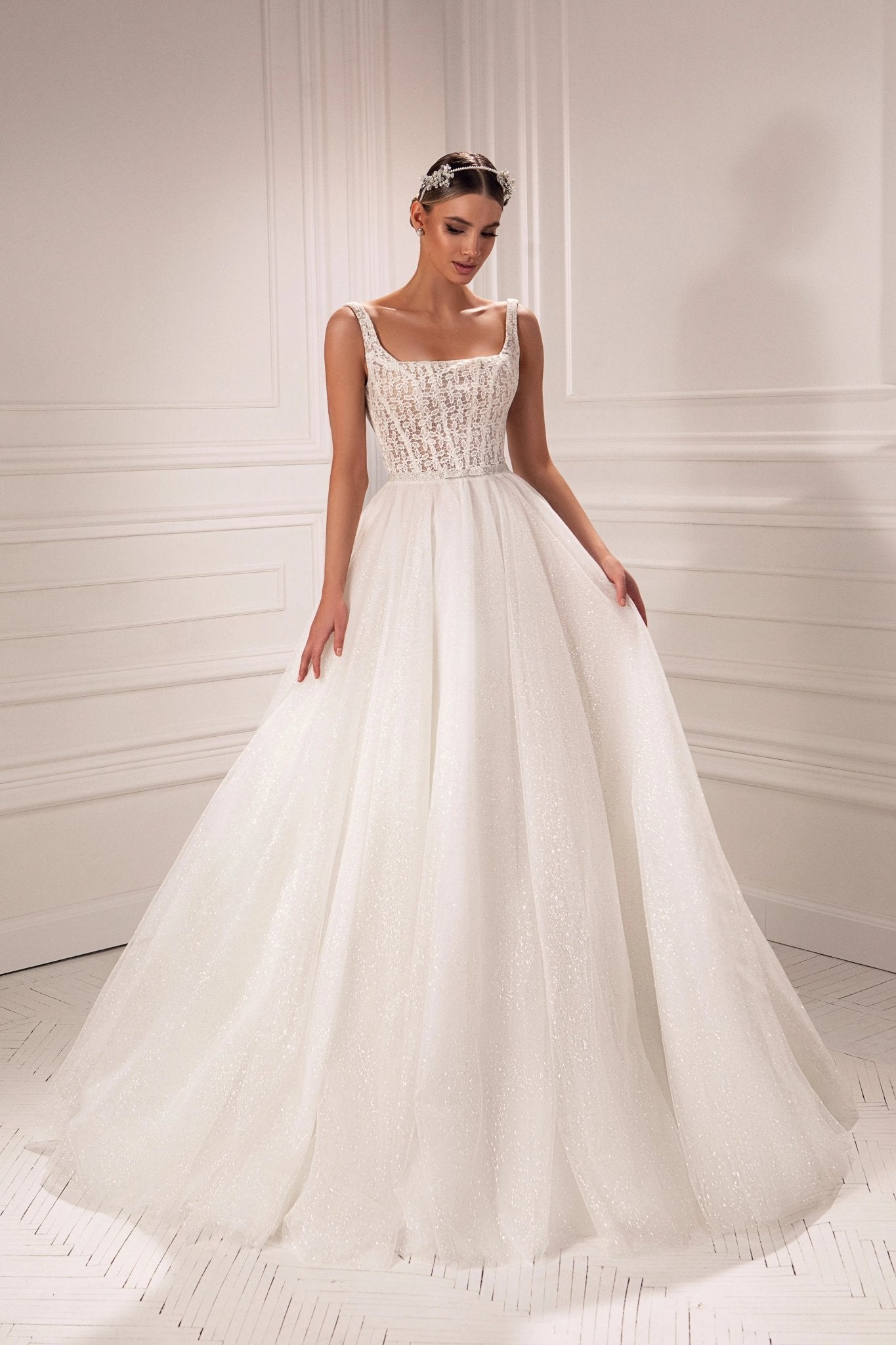 Izara glitter tulle A - line dress - violetta - bridal