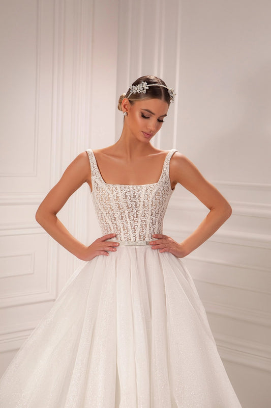 Izara glitter tulle A - line dress - violetta - bridal