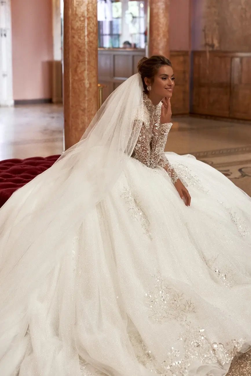Jasmin ball gown dress with cape - violetta - bridal