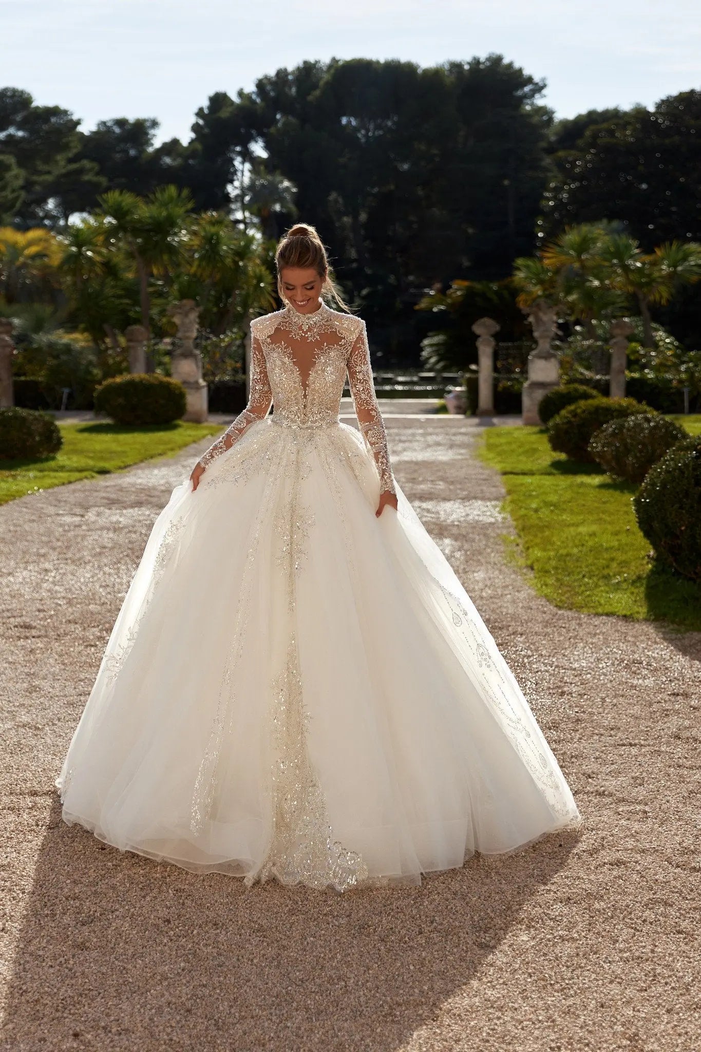 Jasmin ball gown dress with cape - violetta - bridal
