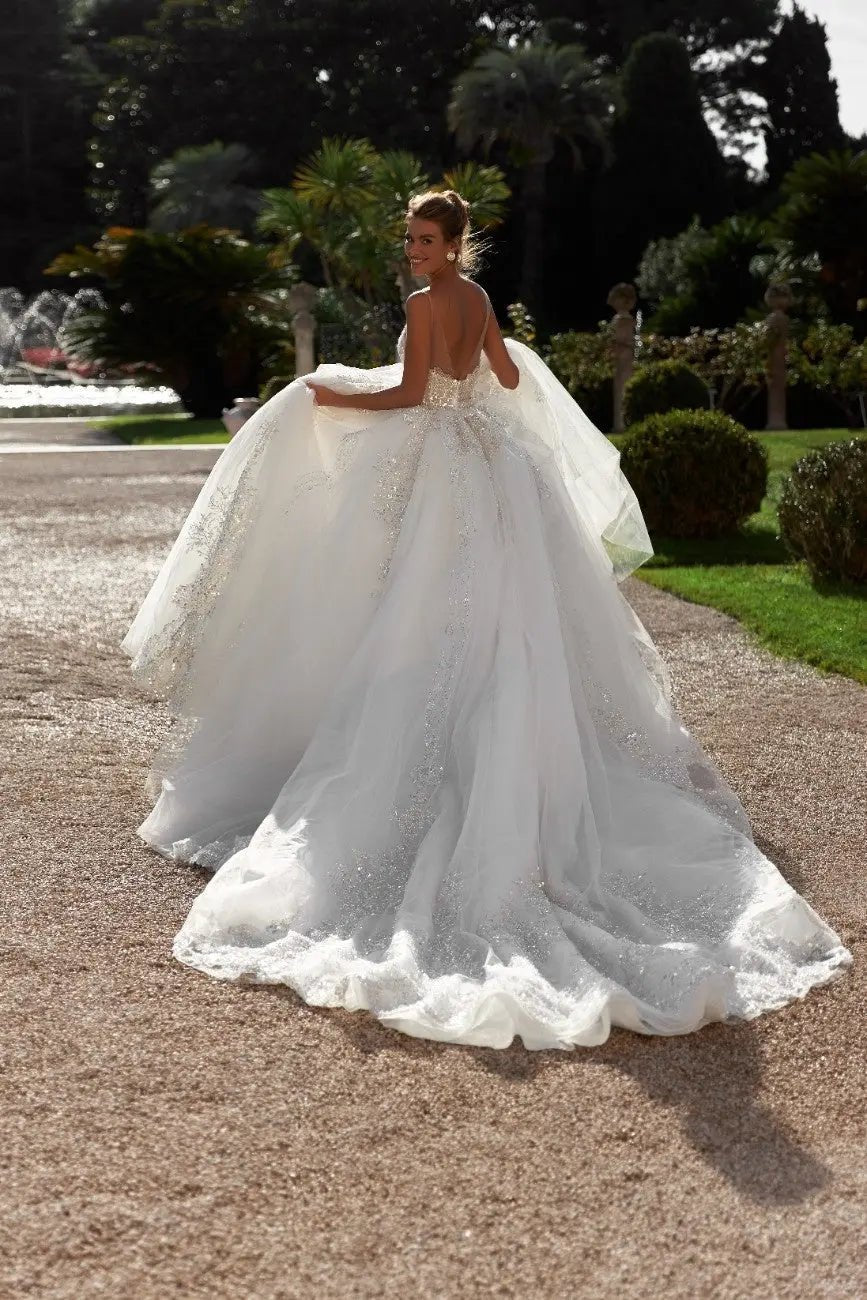 Jasmin ball gown dress with cape - violetta - bridal