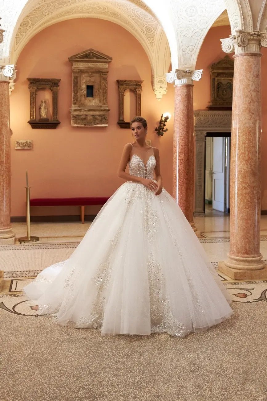 Jasmin ball gown dress with cape - violetta - bridal