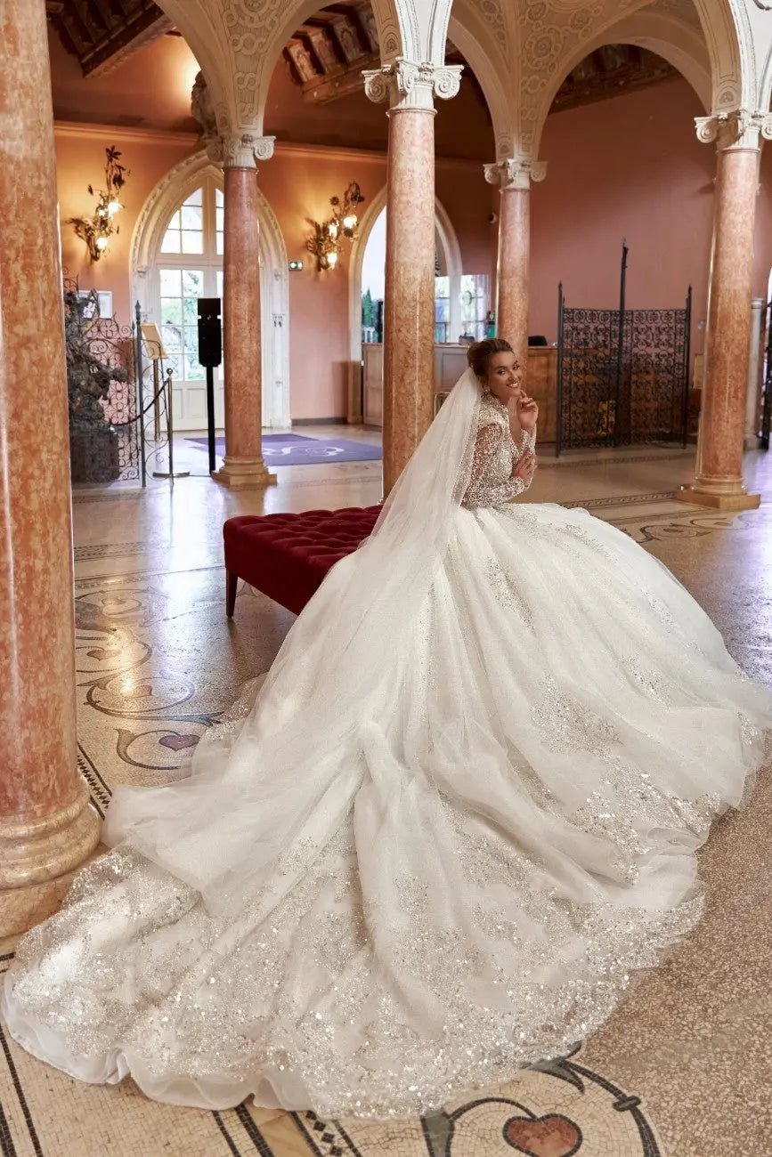 Jasmin ball gown dress with cape - violetta - bridal