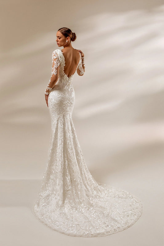 Jennifer Viva Deluxe mermaid lace wedding gown - violetta - bridal